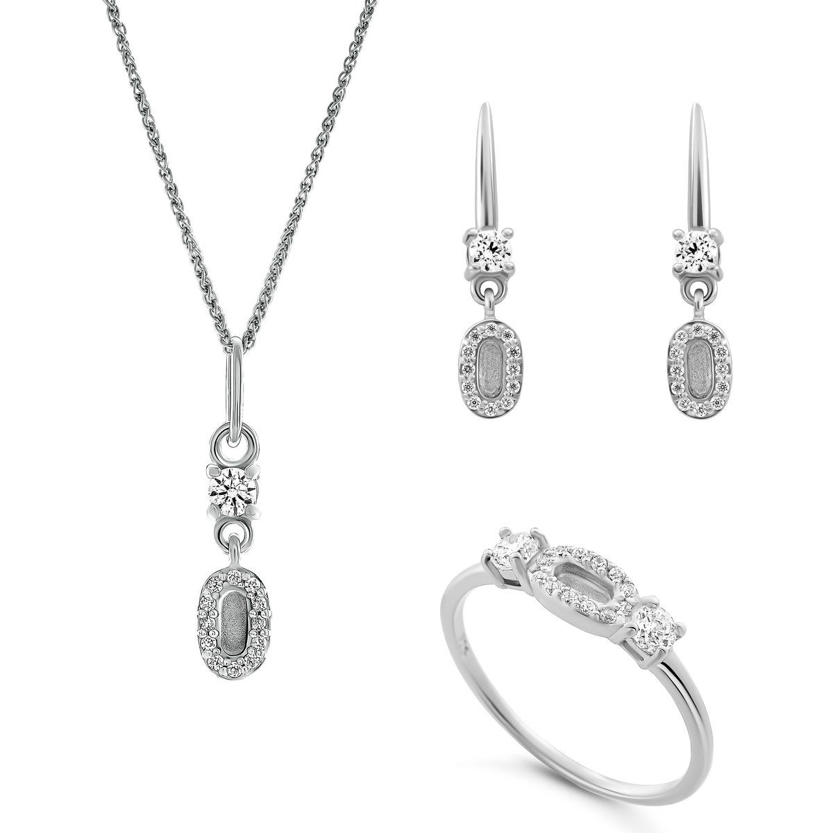Funkelndes Halo-Schmuckset