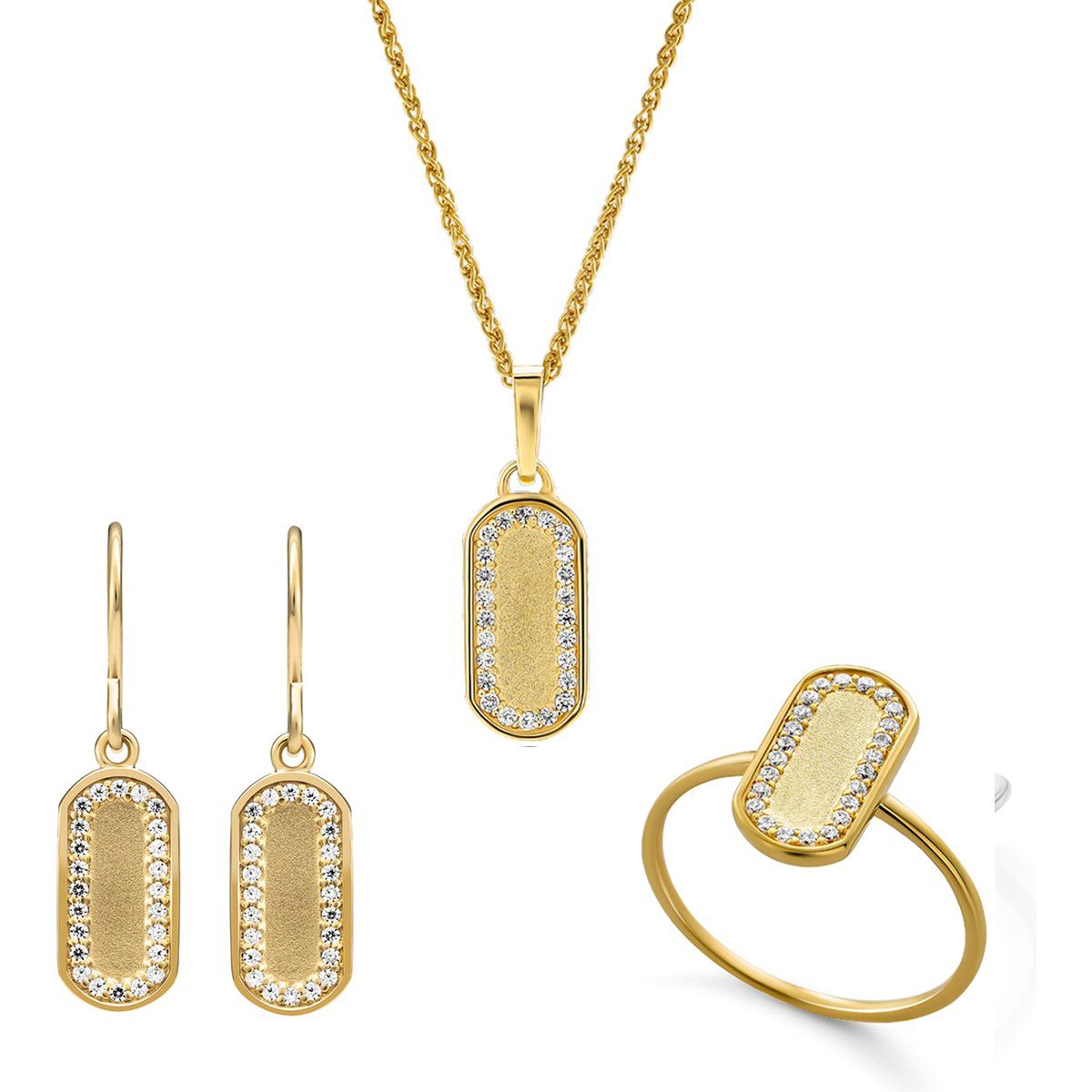 'Malaga' Ovales Pavé-Schmuckset