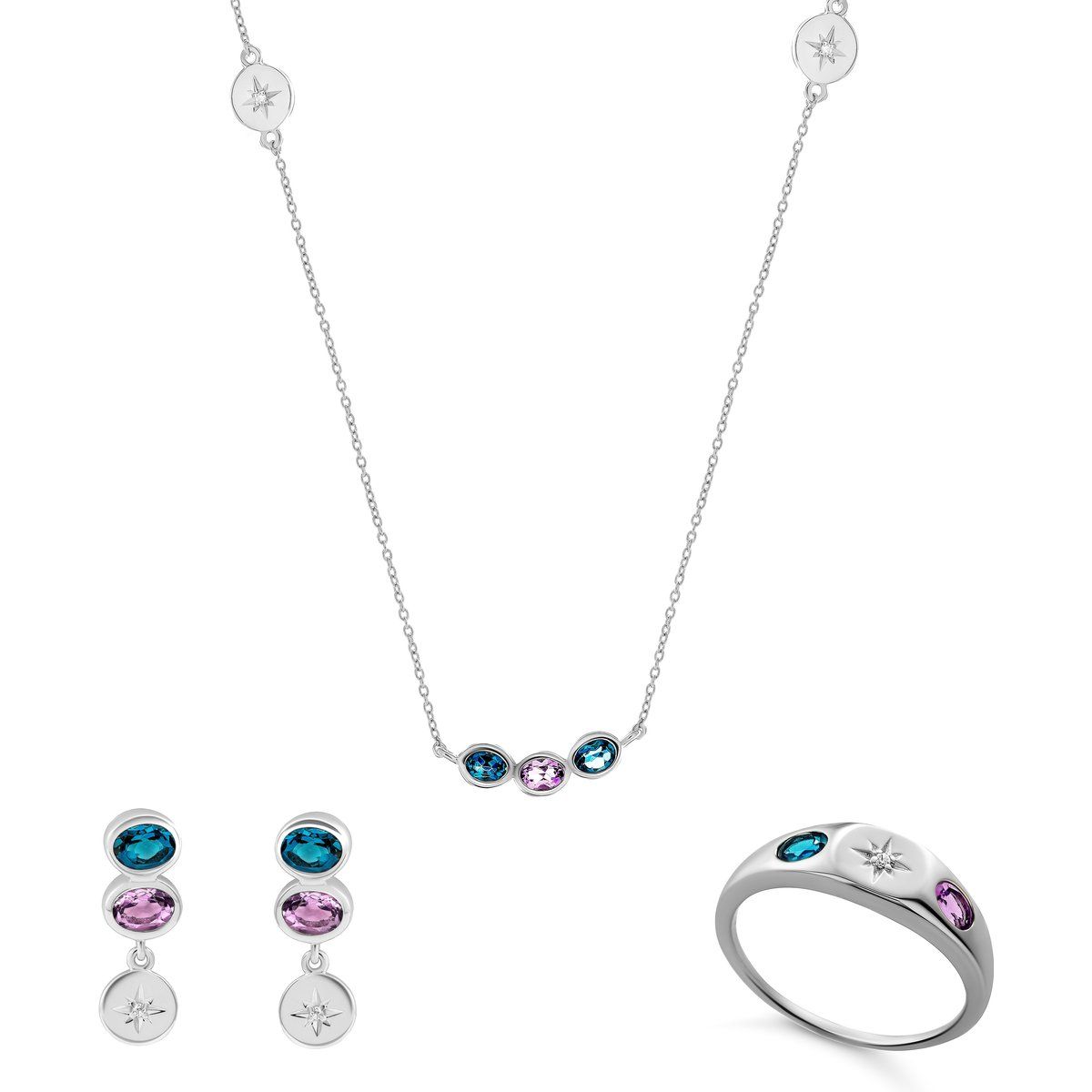 Zartes Schmuckset mit Himmelsmotiven
