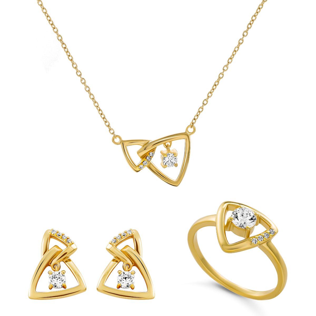 Geometrisches Dreieck-Schmuckset