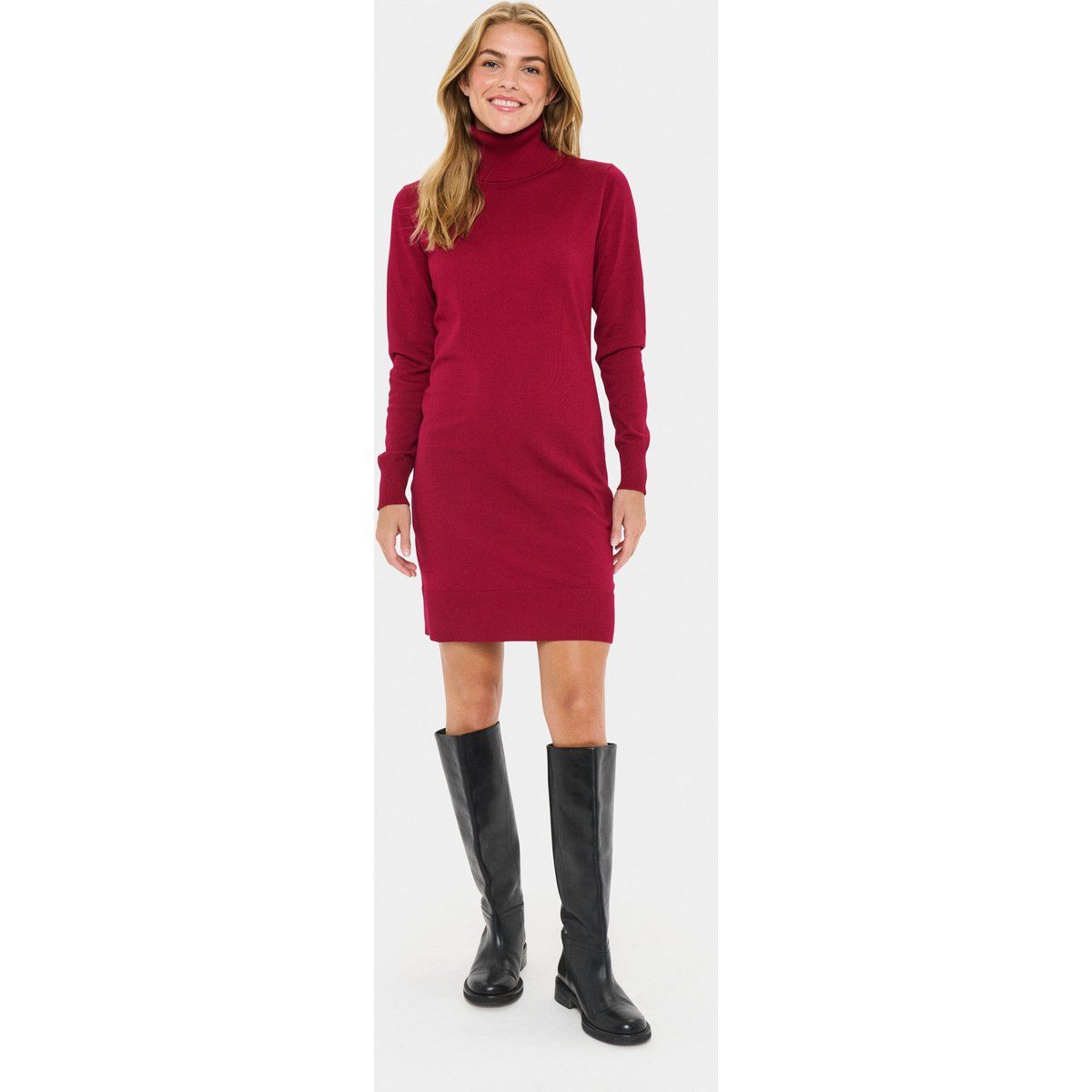 Klassisches Rollkragen-Strickkleid