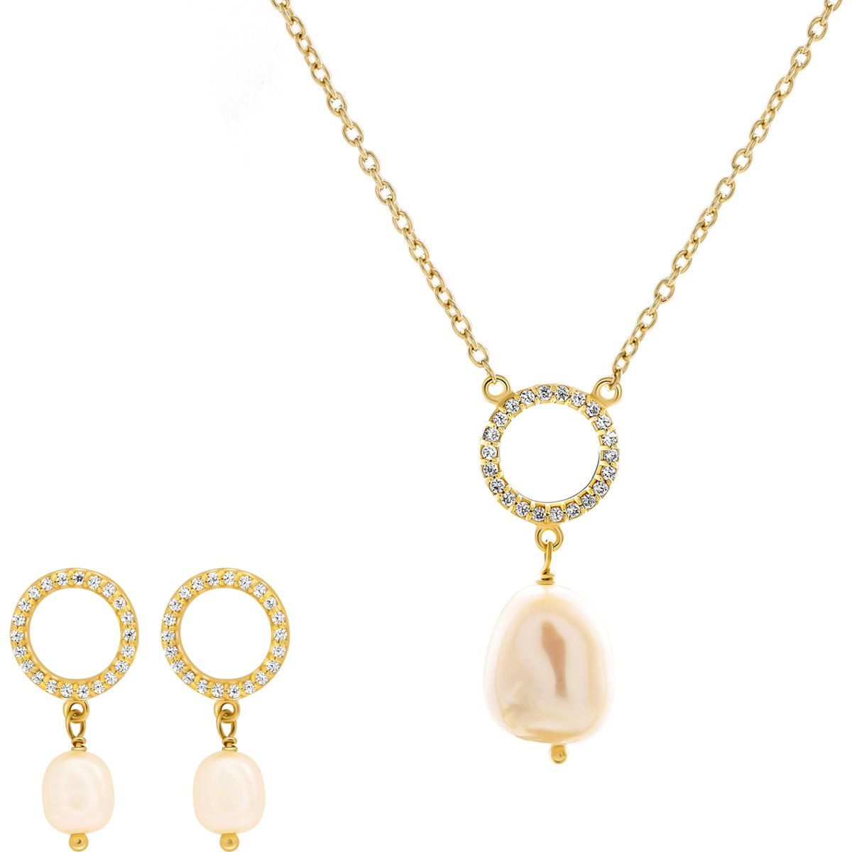 Elegantes Perlen-Tropfen-Kreis-Set