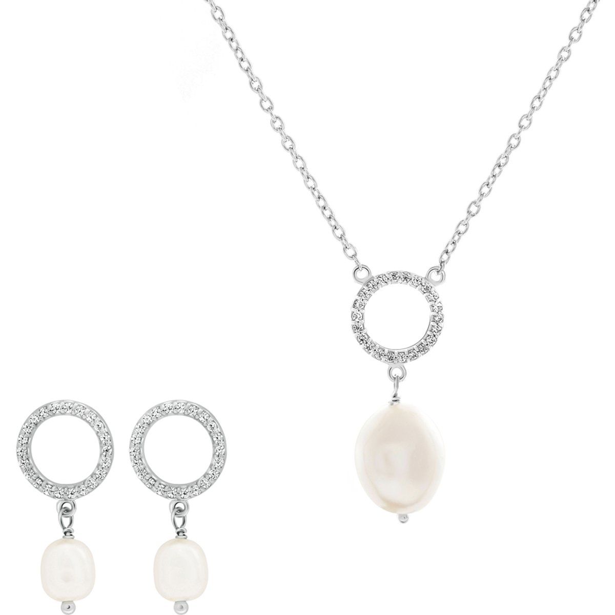 Perlen-Schmuckset mit Glitzer-Kreisen