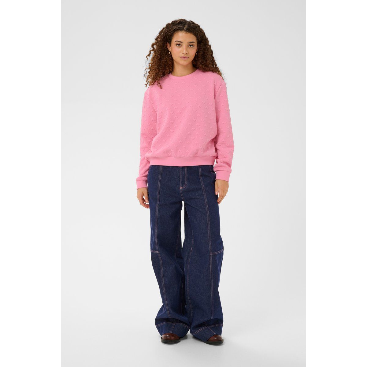 Sweatshirt mit Herz-Strukturmuster