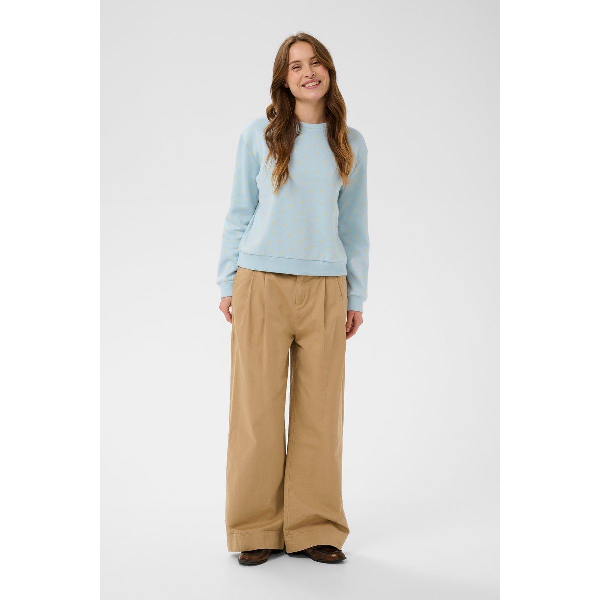 Locker geschnittenes Sweatshirt mit Herzmuster