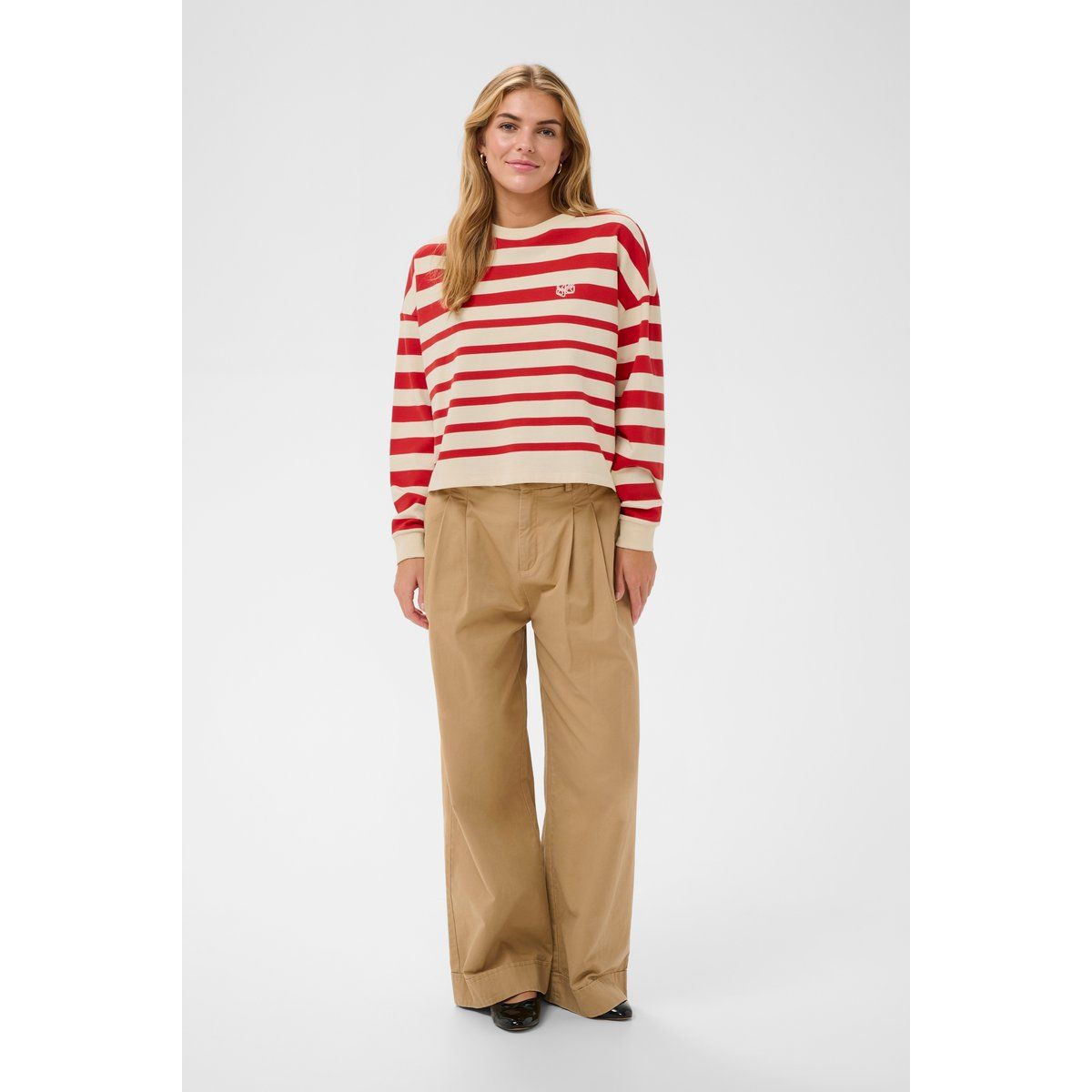Oversize-Sweatshirt mit Querstreifen