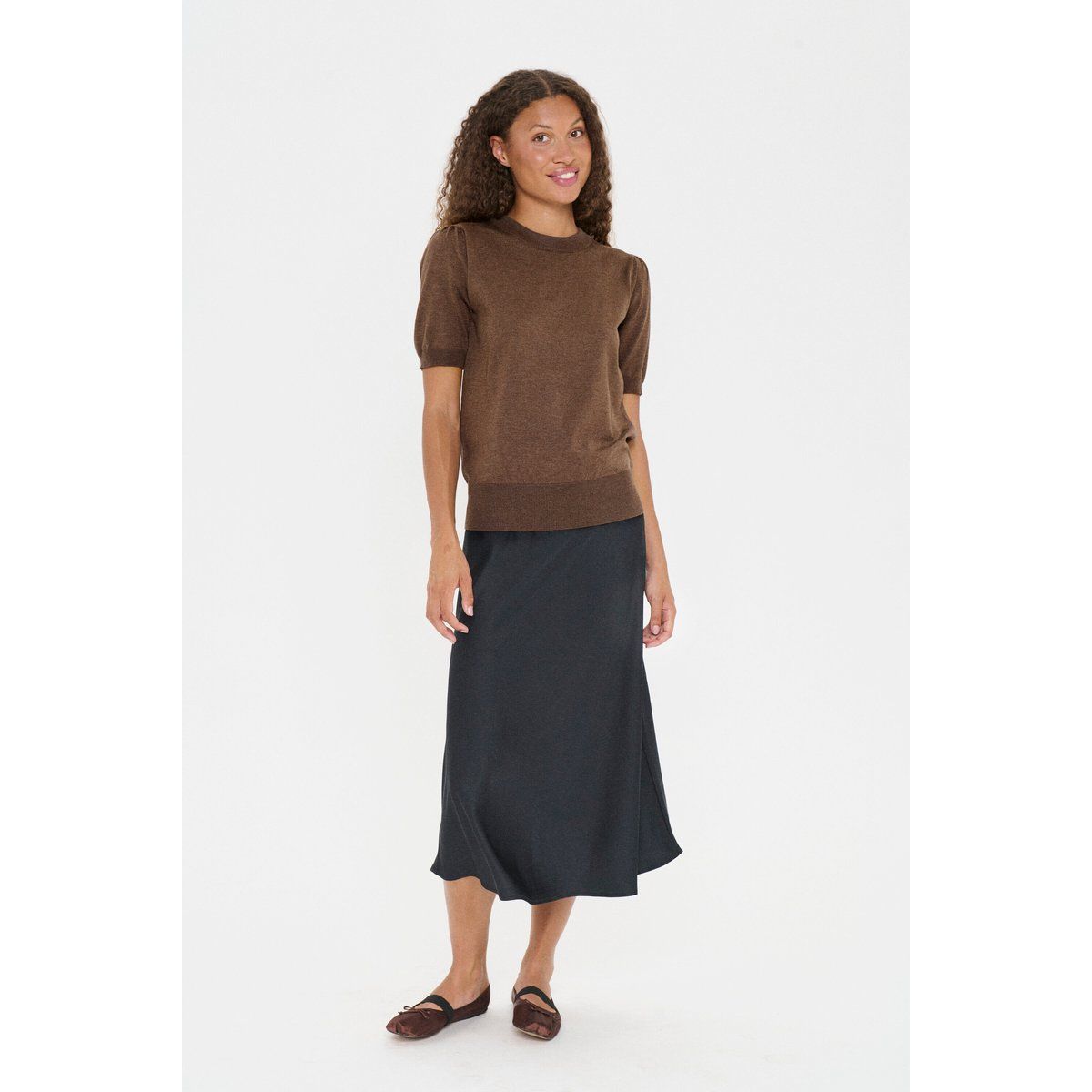 Klassischer Kurzarm-Strickpullover