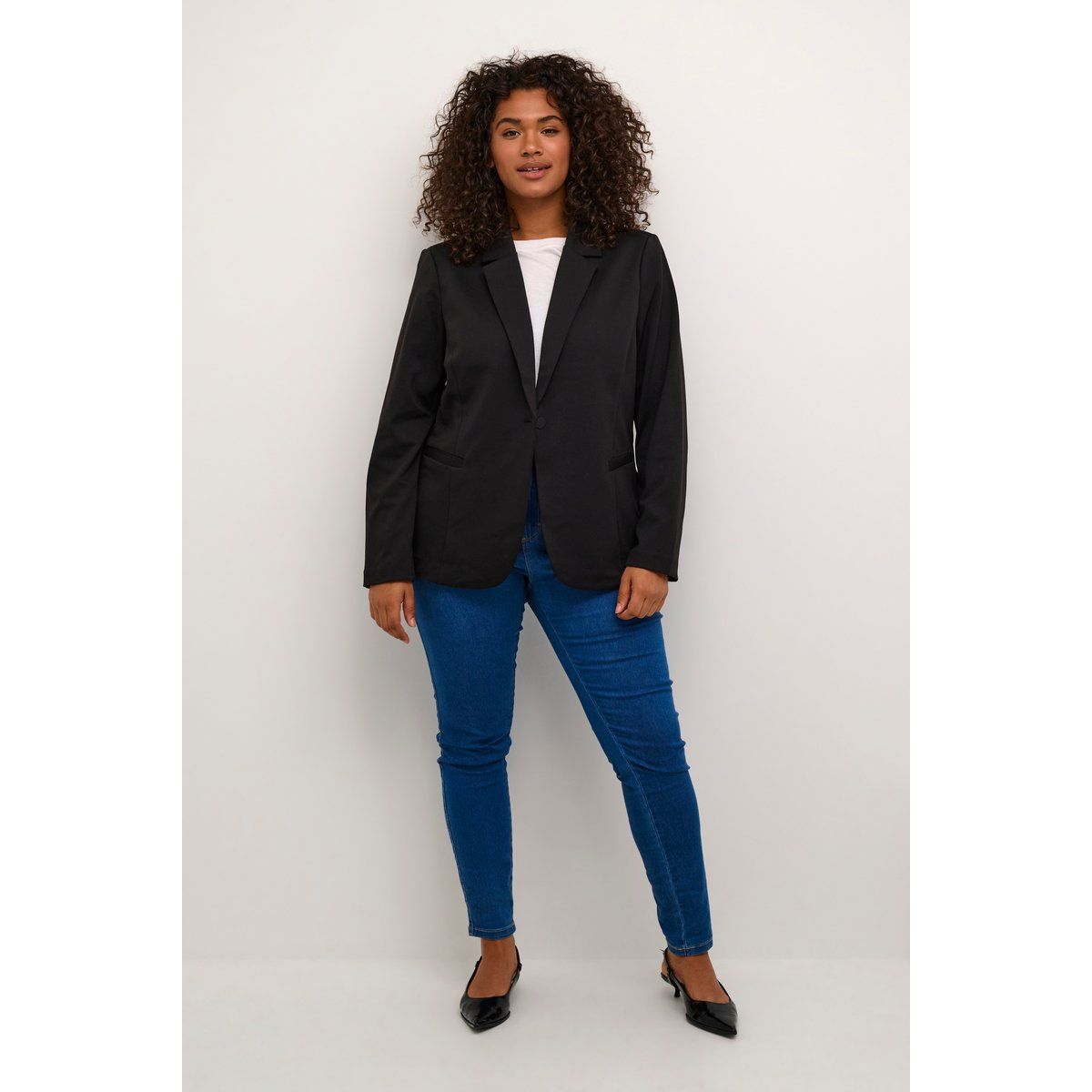 Klassischer Einknopf-Blazer mit Passform