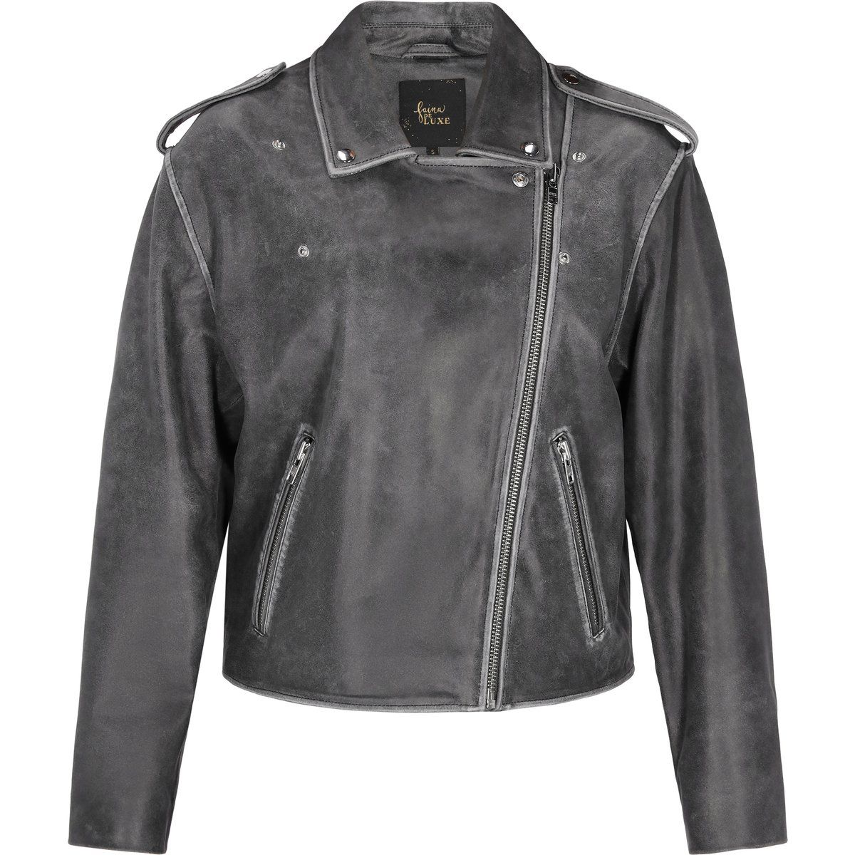 Bikerjacke aus Leder im Vintage-Look