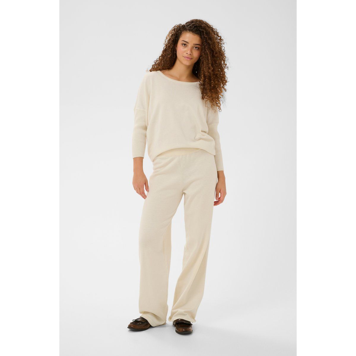 Lässige Wide-Leg Strickhose