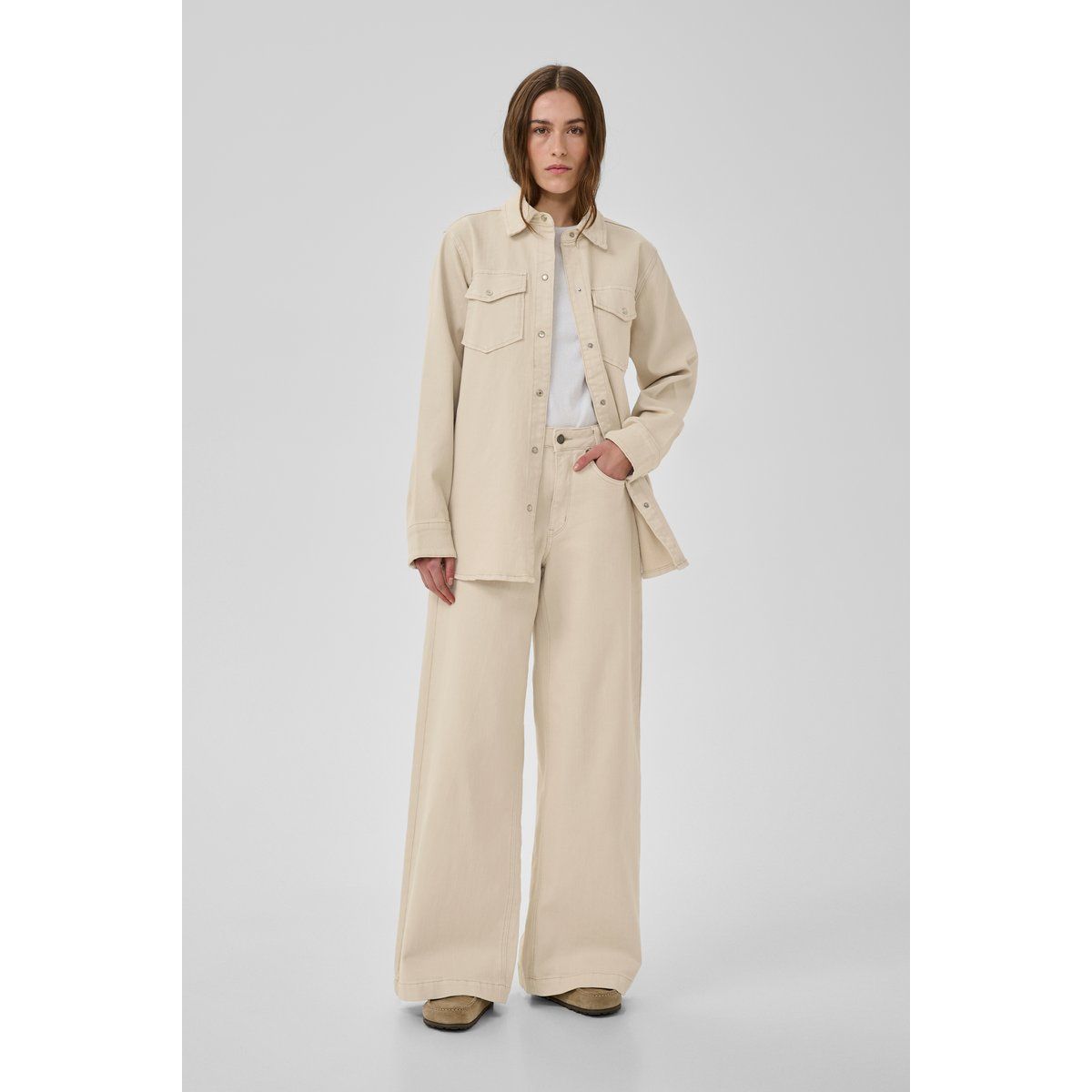 High-Waist Jeans mit weitem Bein