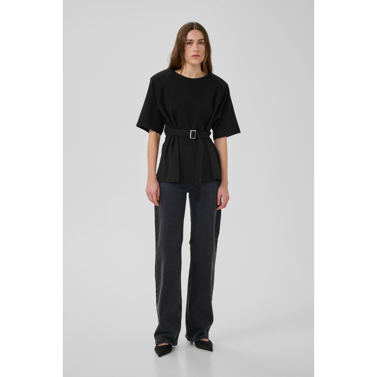 Boxy T-Shirt mit Taillengürtel