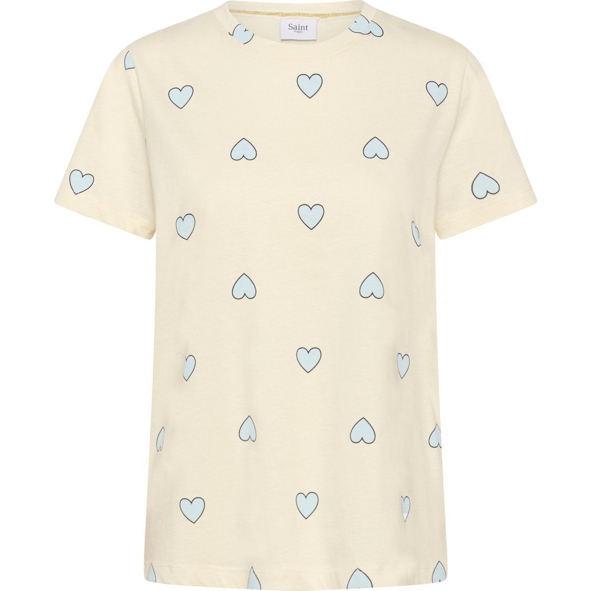 T-Shirt mit Herzprint und Rundhalsausschnitt