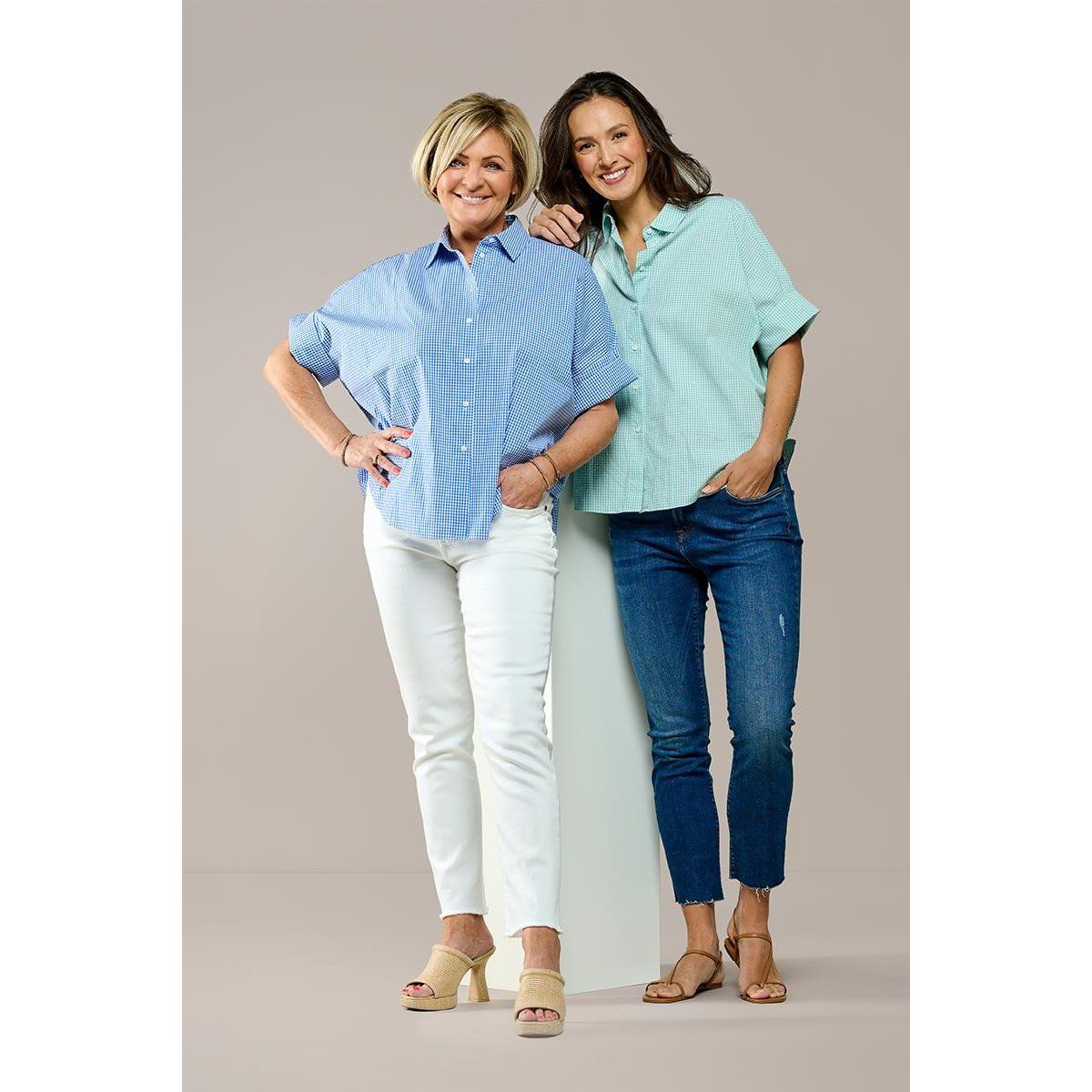 Oversize-Gingham-Bluse aus Baumwolle