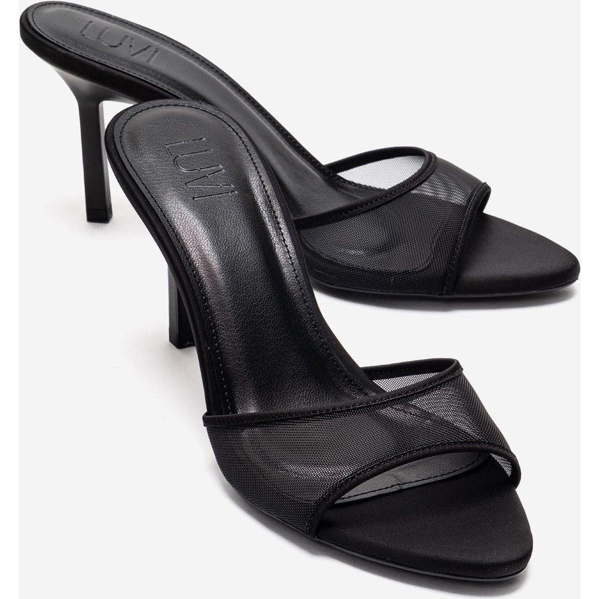 Elegante Stiletto-Mules mit Mesh