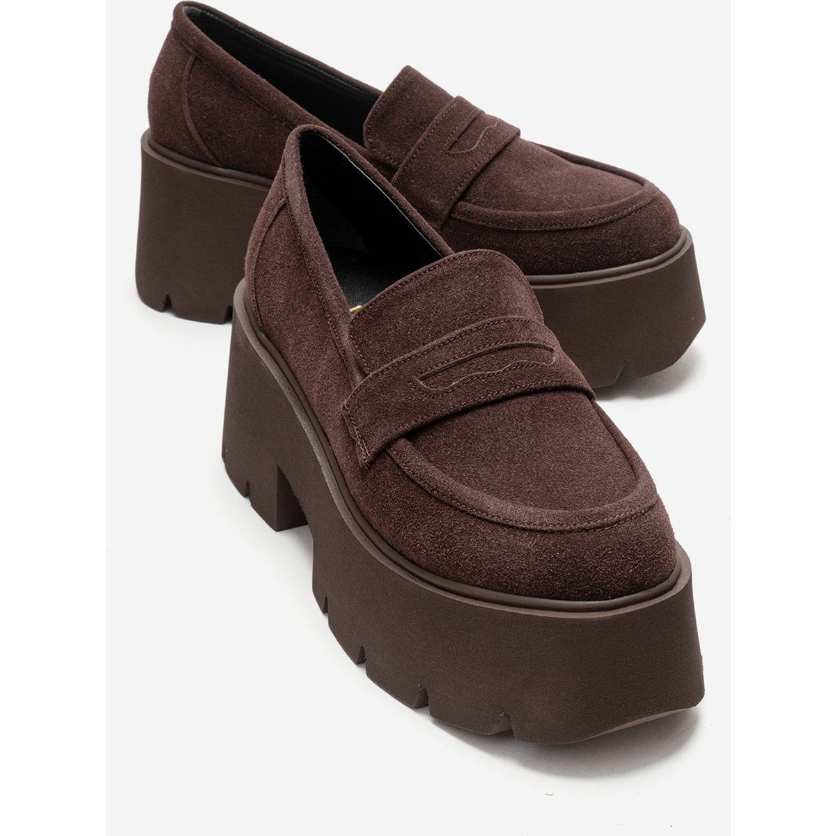 Chunky Wildleder Plateau-Loafer
