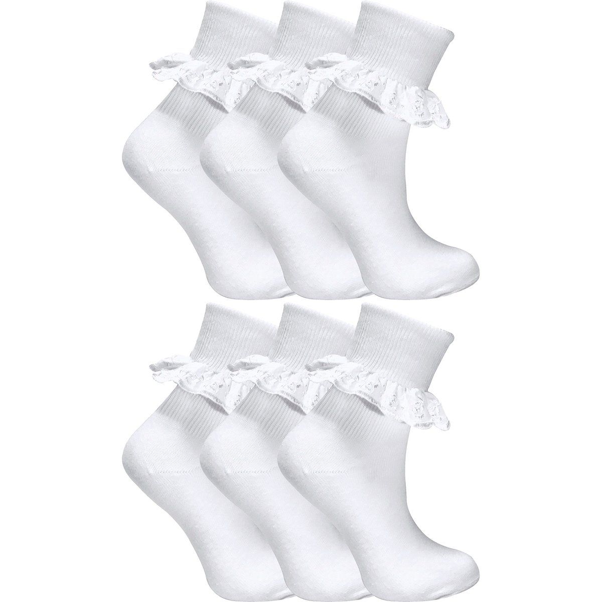 Baumwollsocken mit weichen Spitzenrüschen
