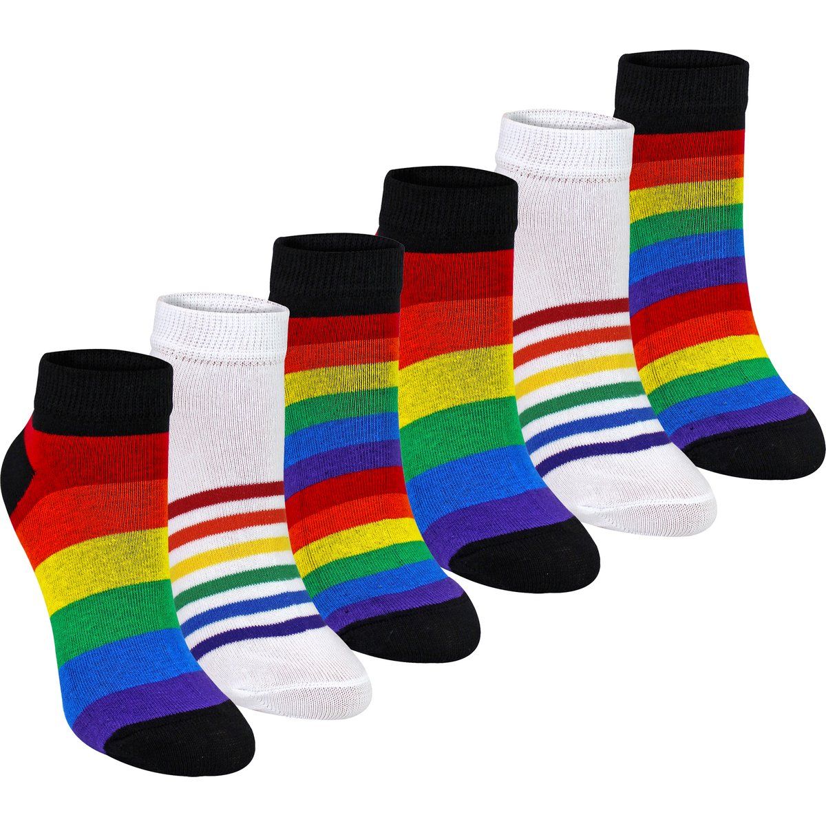 Bunte Regenbogen Gestreifte Sneaker Socken
