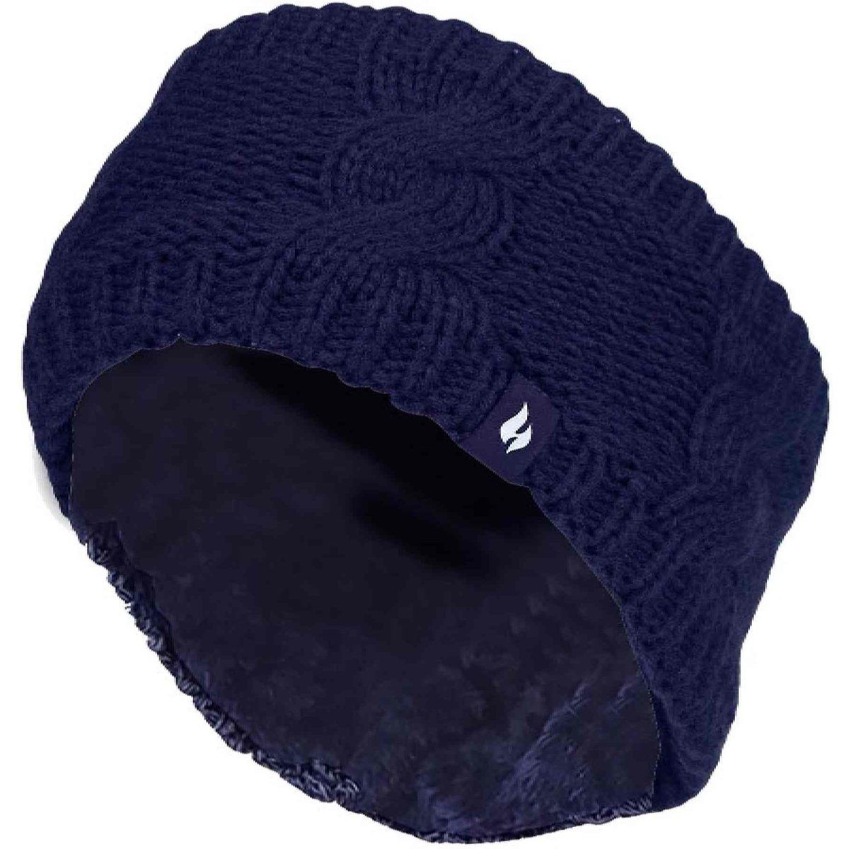 Zopfstrick-Stirnband mit Fleece-Futter