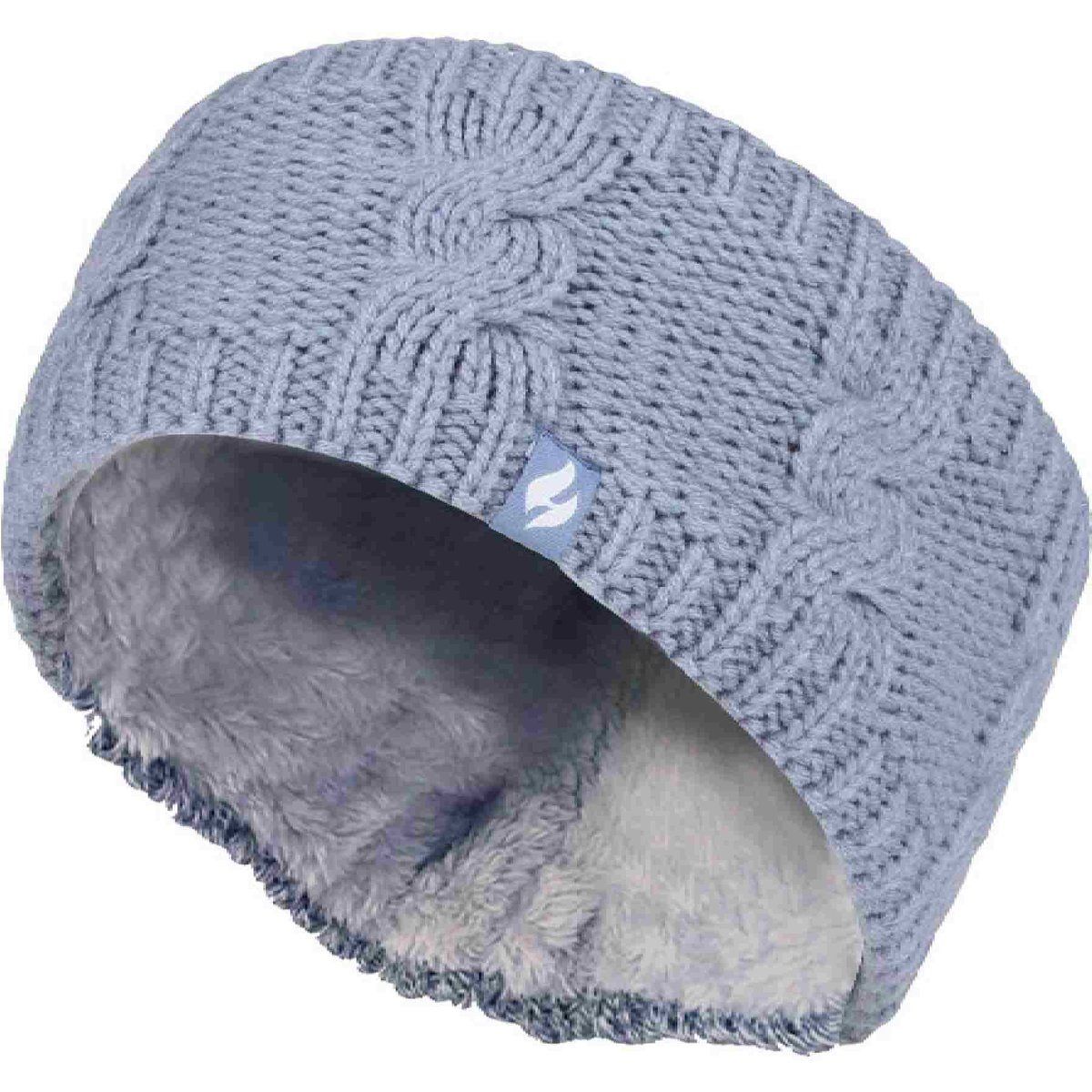 Zopfstrick-Stirnband mit Fleece-Futter