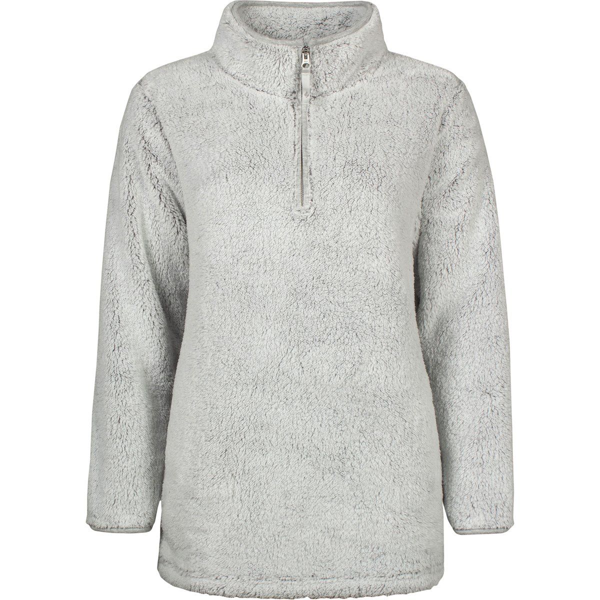 Plüschiger Teddy-Fleece Viertelreißverschluss-Pullover