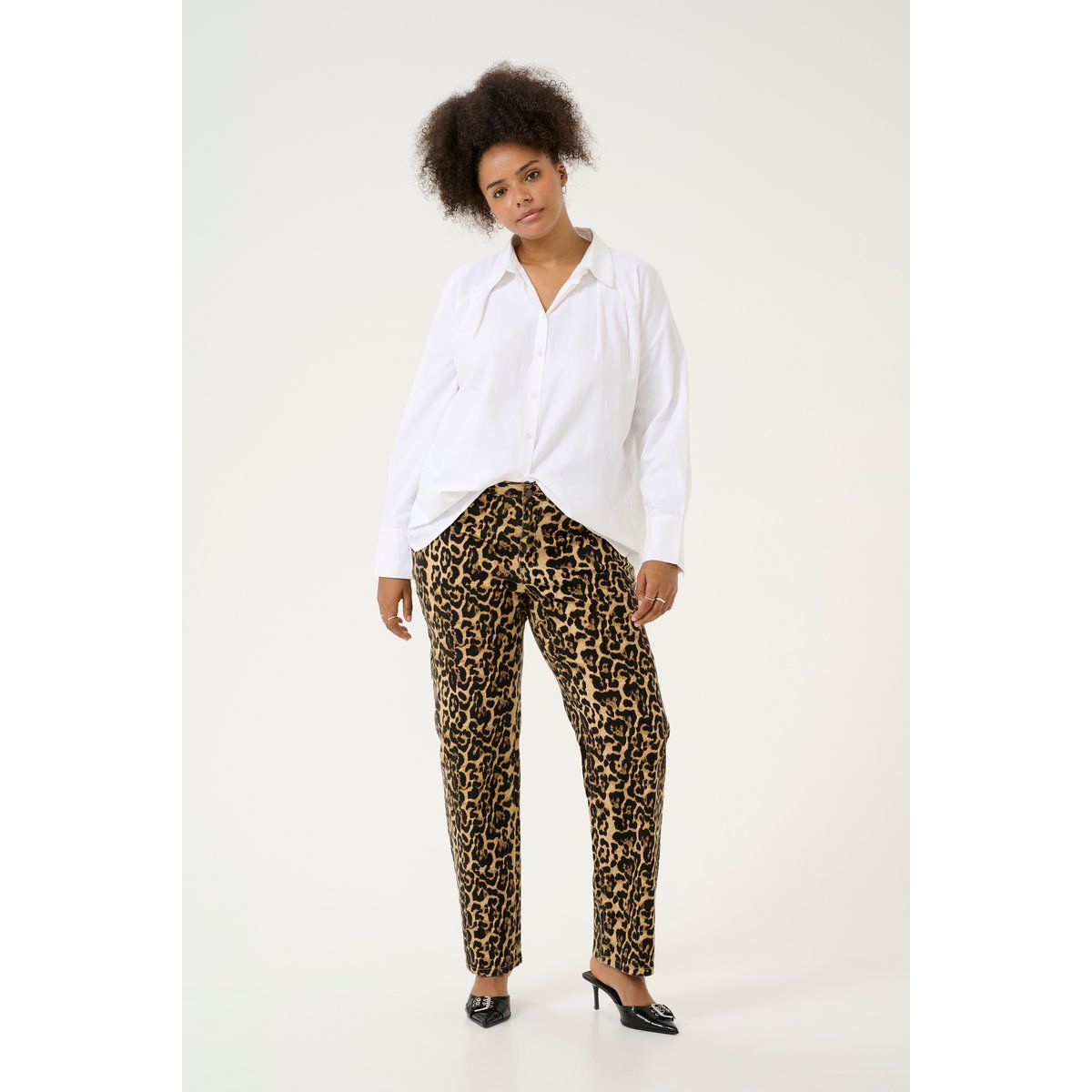 Leopardenmuster Jeans im Regular Fit