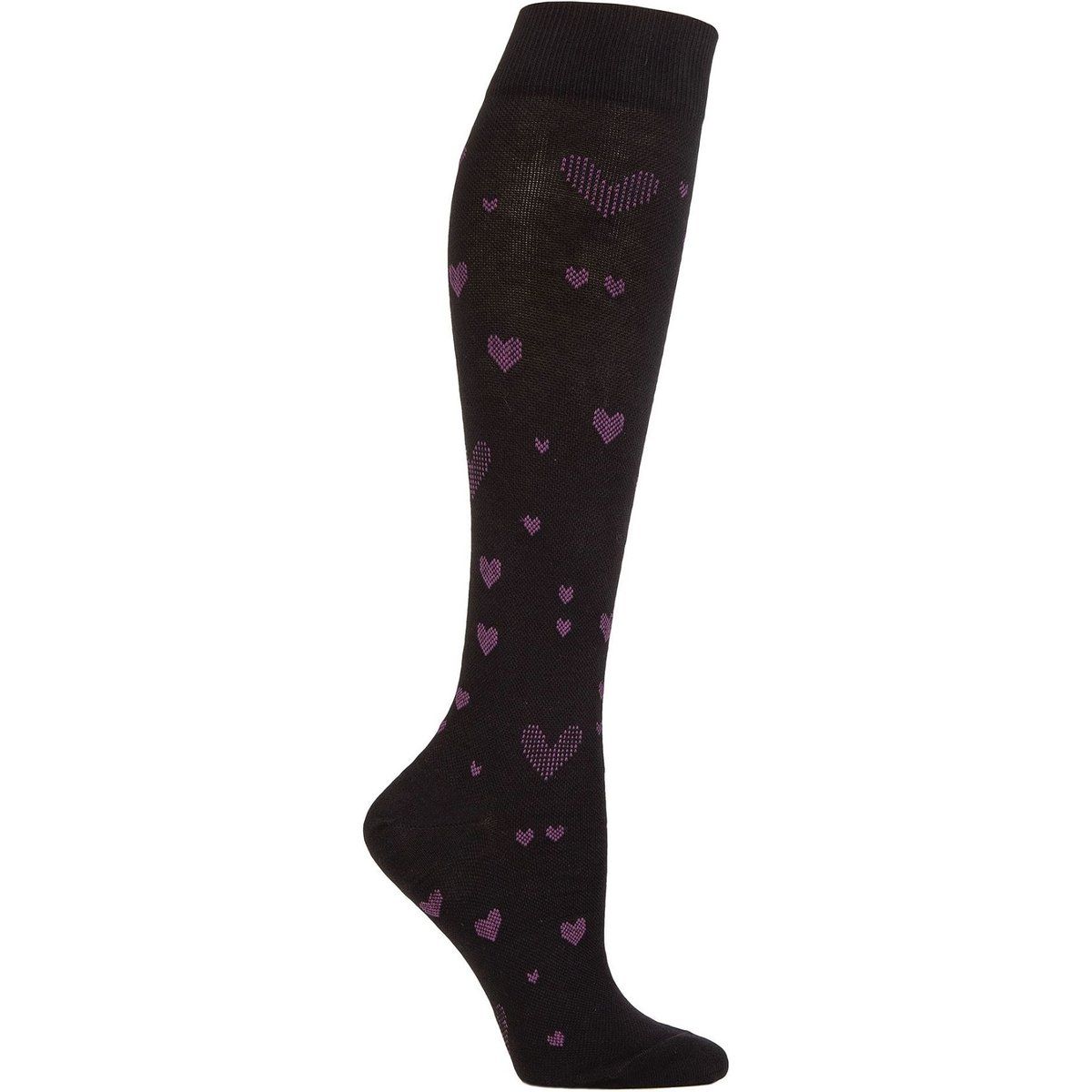 Graduierte Kompressions-Flugsocken mit Herzmuster