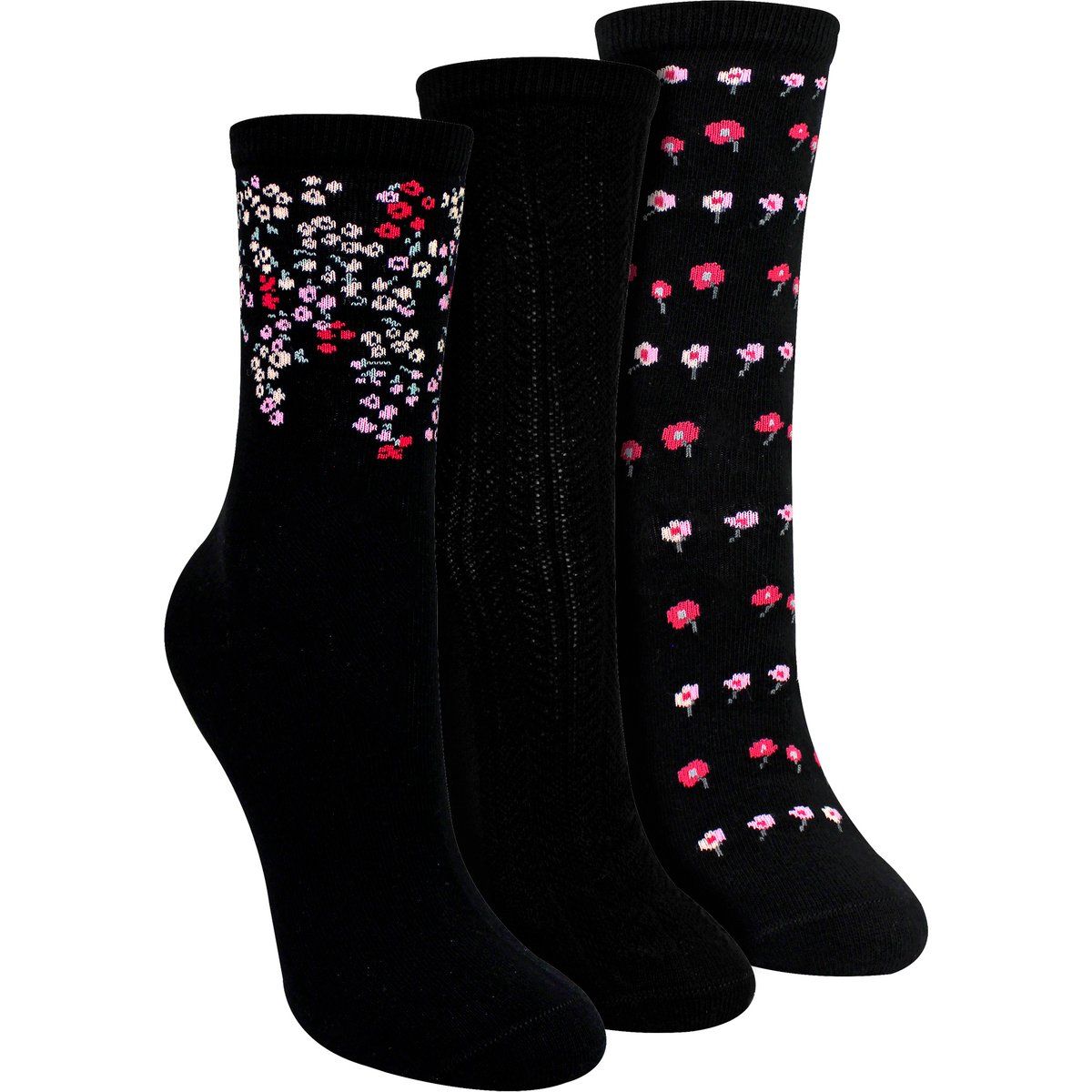 Zarte Crew-Socken mit Blumenmuster