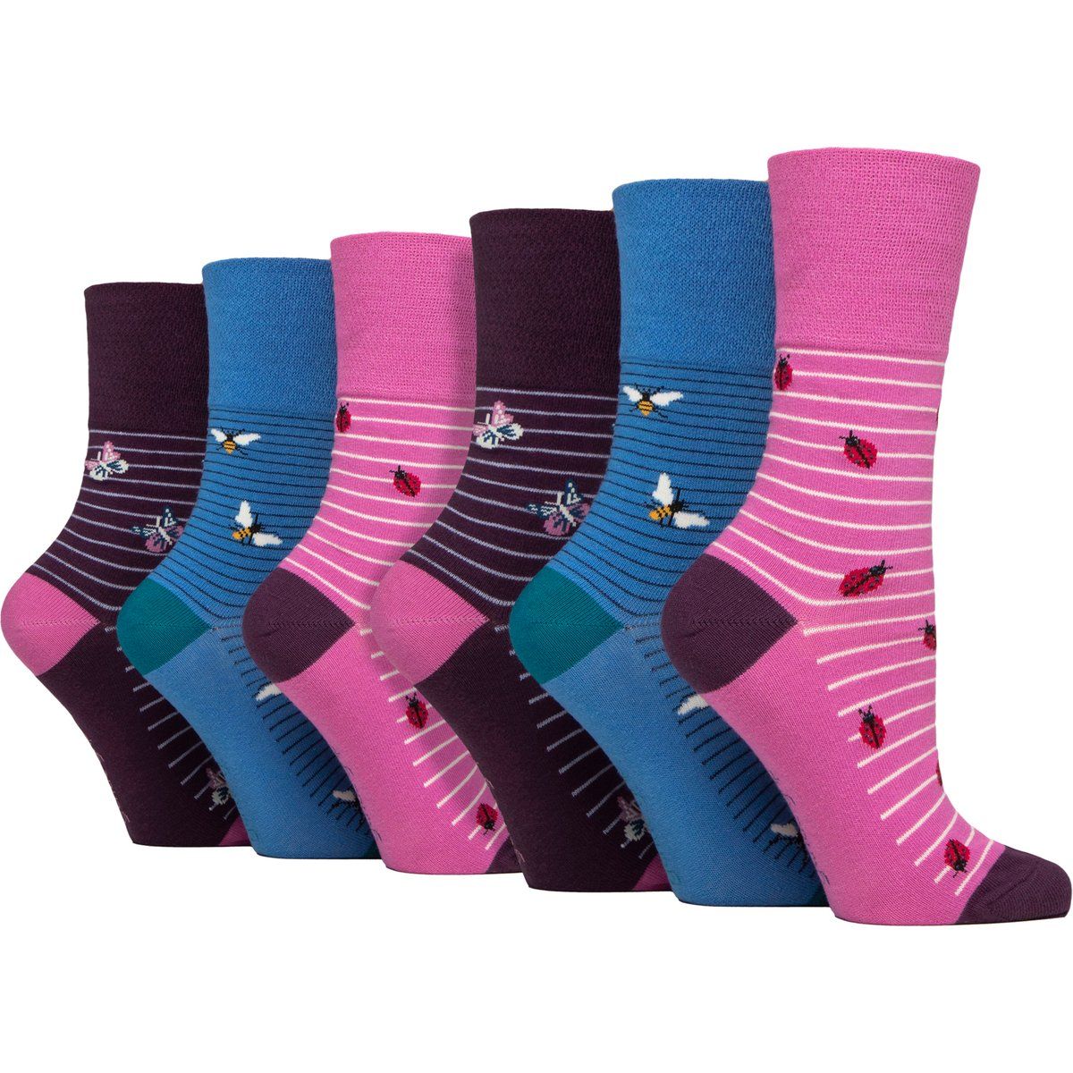 Gemusterte Baumwollsocken mit Käfermotiven