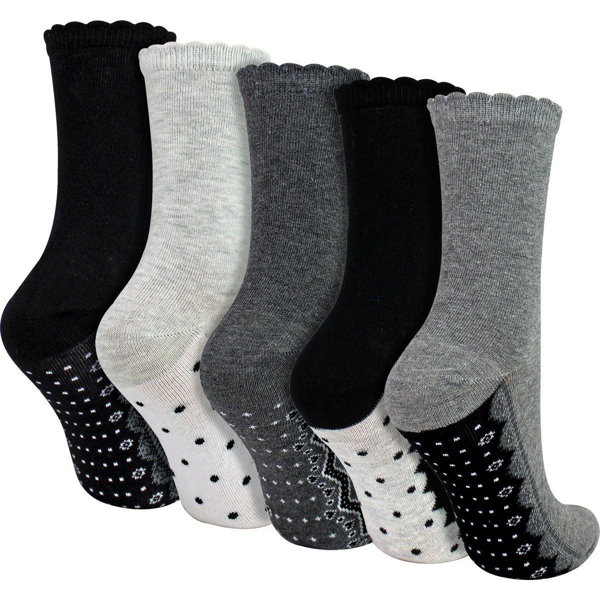 Socken-Set mit Spitzeneffekt und Wellensaum