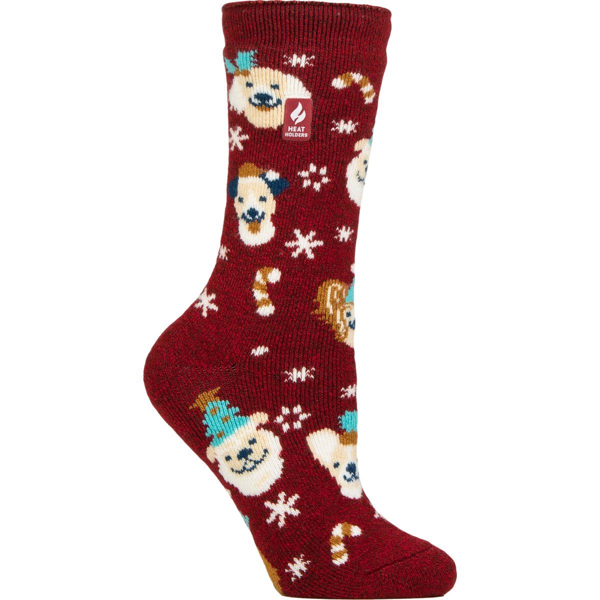 Festliche Thermosocken mit Hundemuster