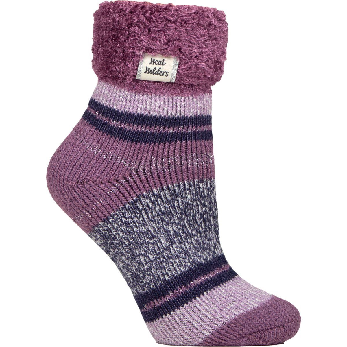 Gestreifte Thermo-Lounge-Socken mit Glitzer