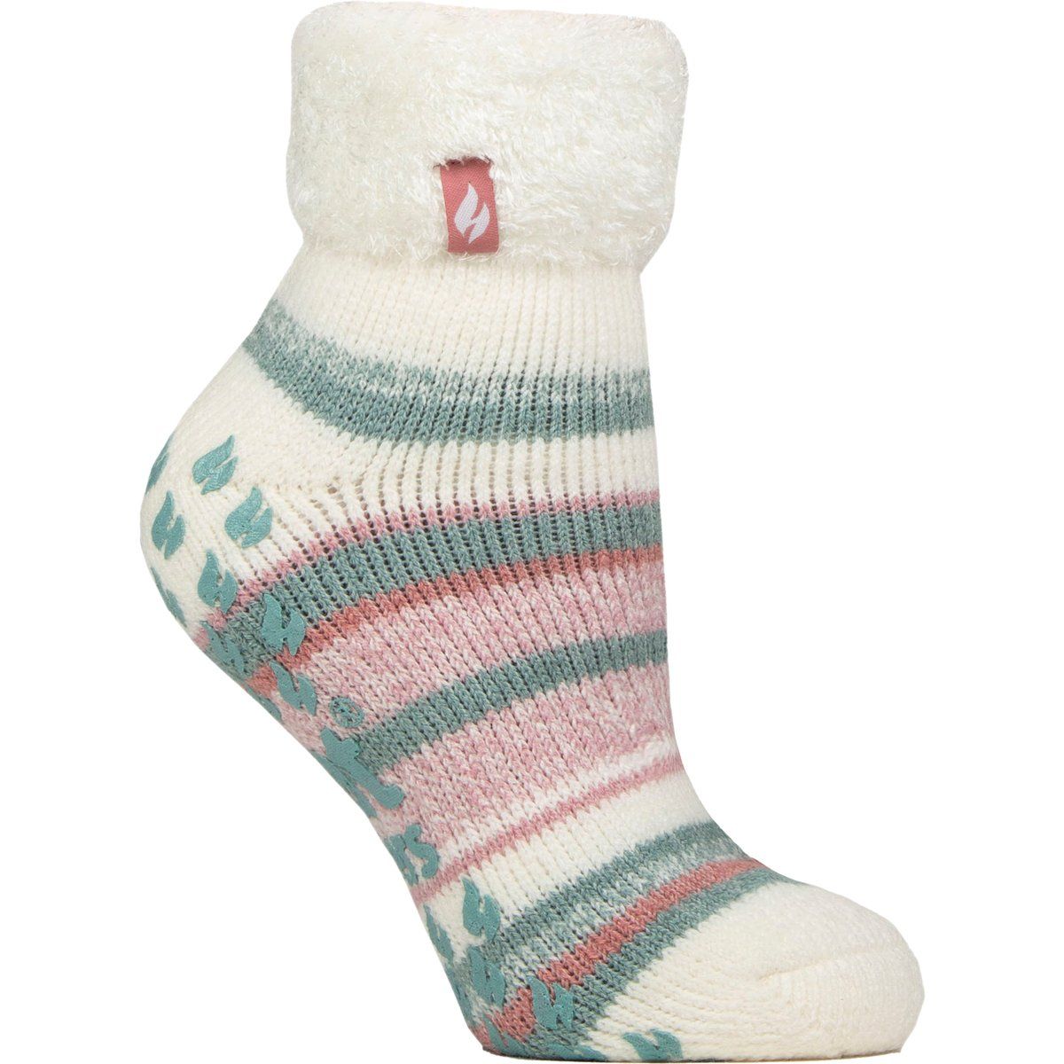 Gestreifte Thermo-Strick Lounge-Socken