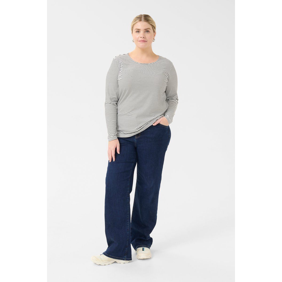 Lässiges gestreiftes Langarmshirt
