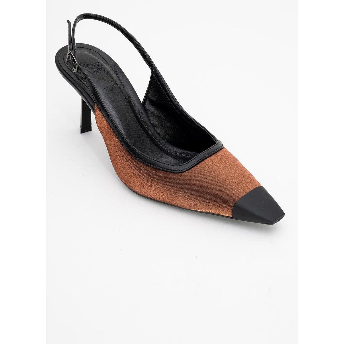 Satin Slingback-Pumps mit spitzer Kappe