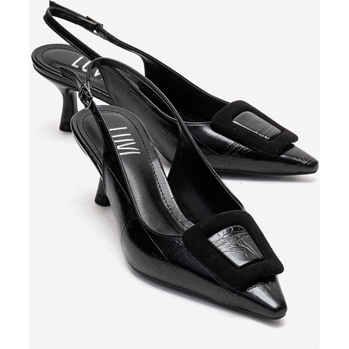 Slingback-Pumps mit quadratischer Schnalle