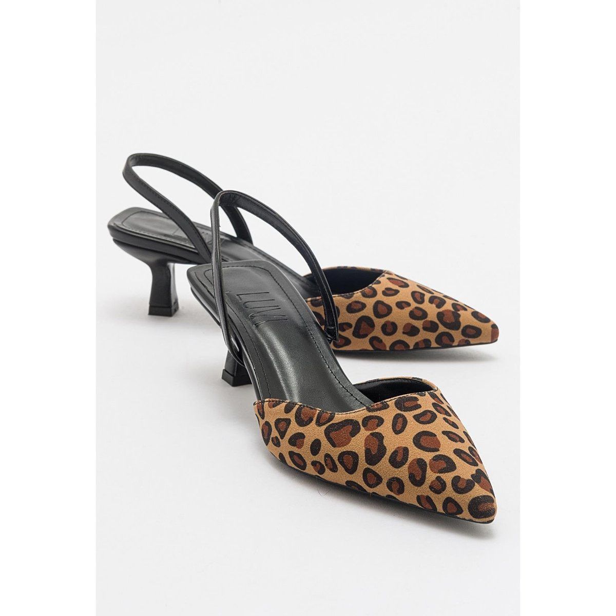 Slingback-Pumps mit Leopardenmuster