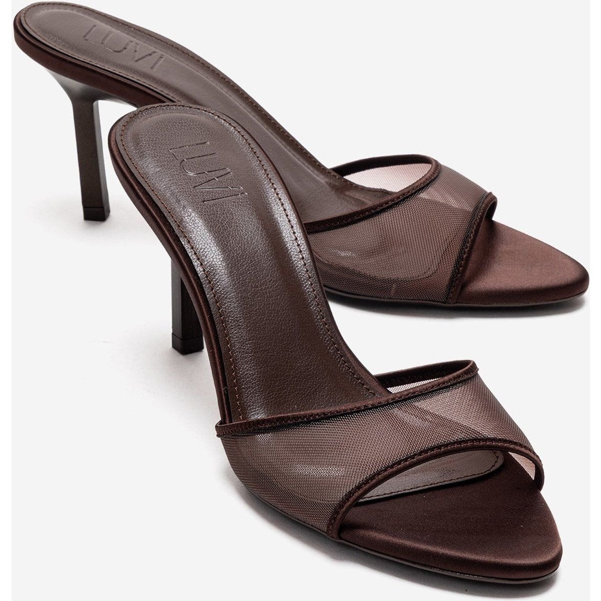 Stiletto-Mules mit Mesh-Einsatz