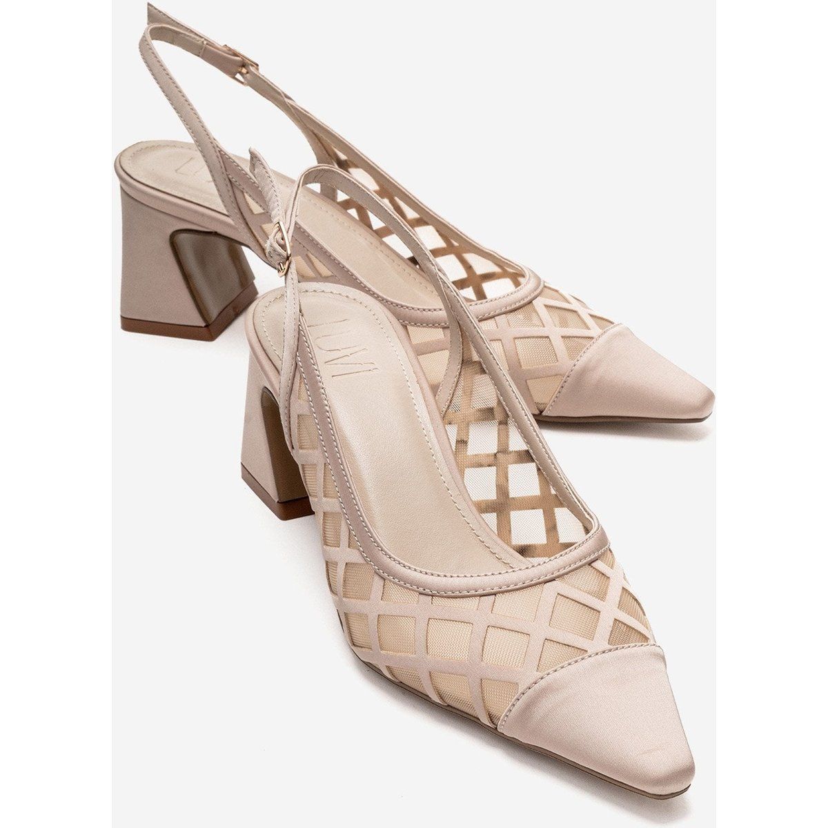 Elegante Mesh-Pumps mit Blockabsatz