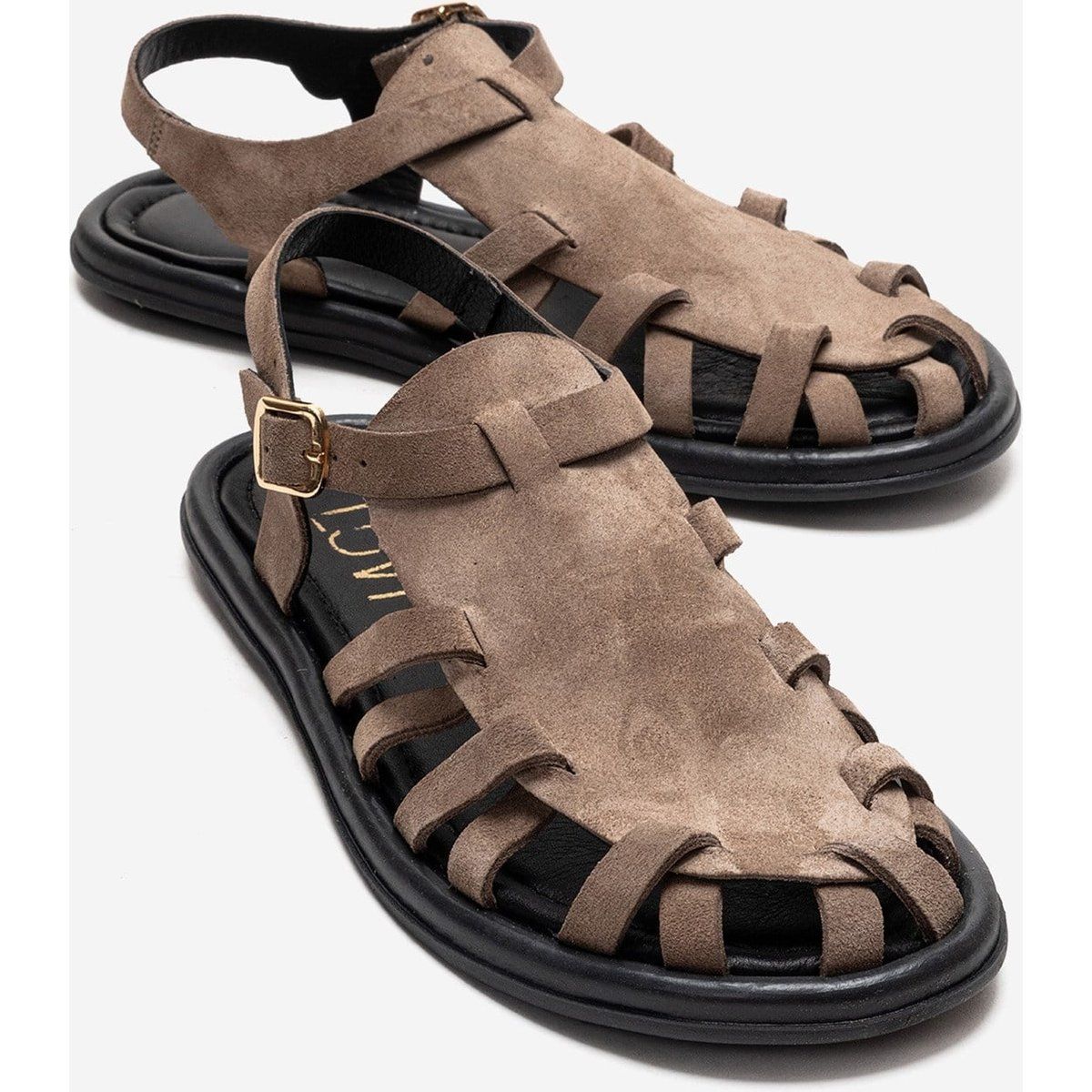 Gladiatorensandalen aus Veloursleder