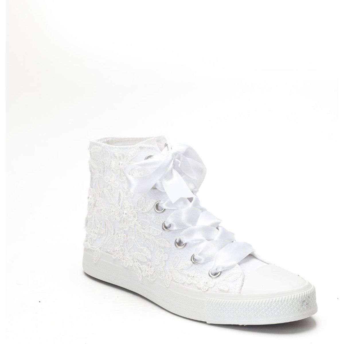 Elegante Braut-Sneaker mit Blumenspitze