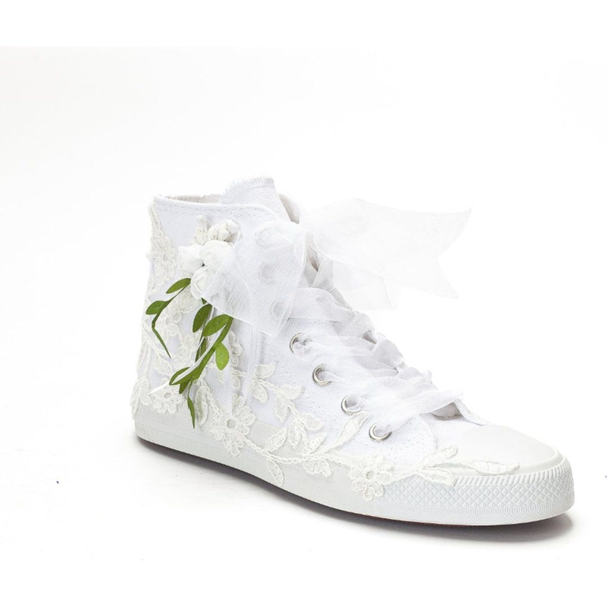 Braut-Sneaker mit floraler Spitze