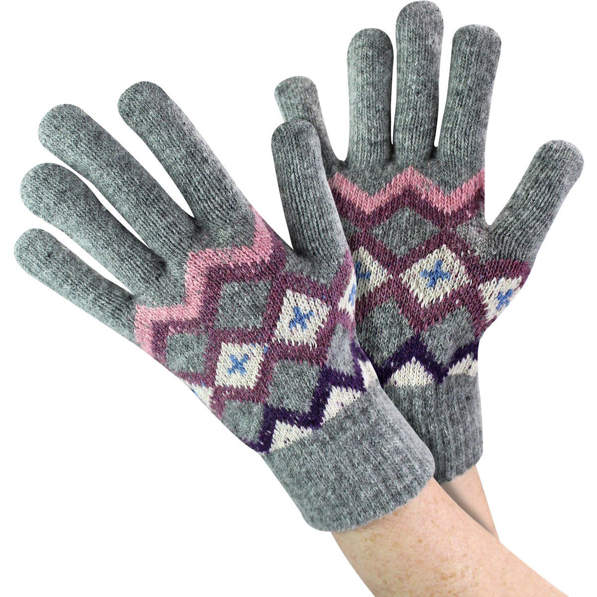 Wollhandschuhe mit klassischem Fairisle-Muster
