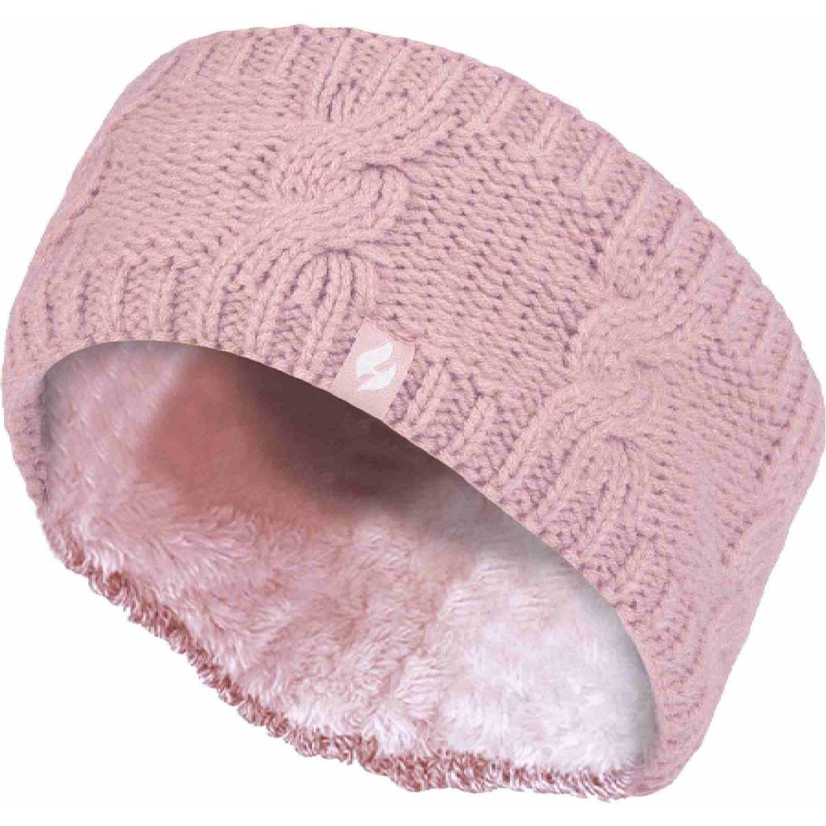 Kabelstrick-Stirnband mit Fleece-Futter