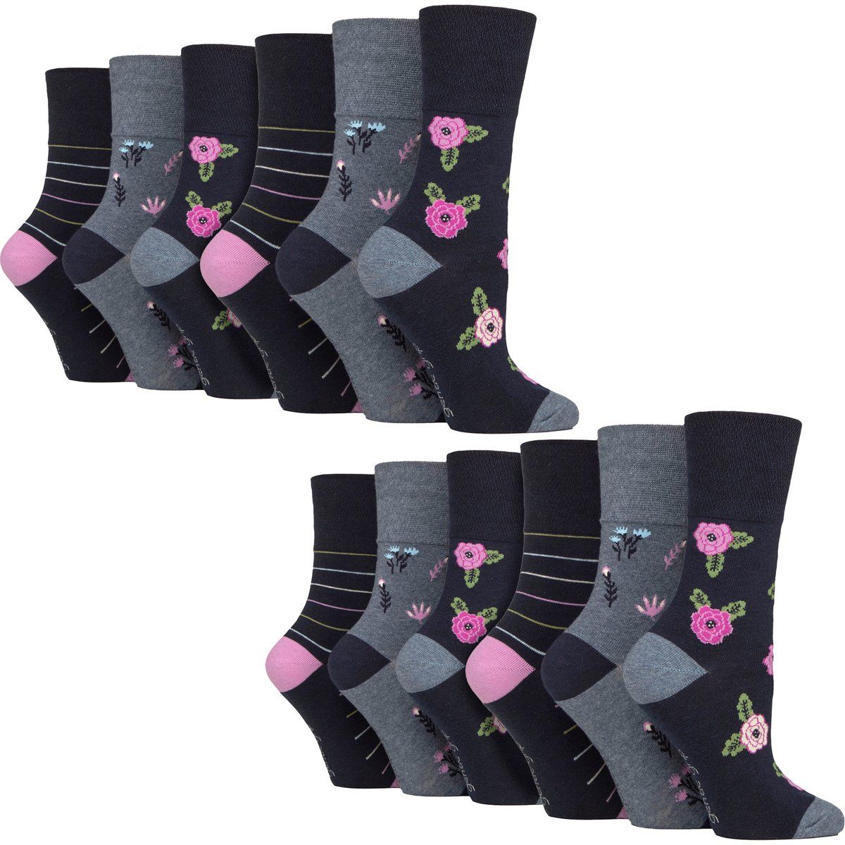 Gemusterte Komfortsocken ohne Einschneiden