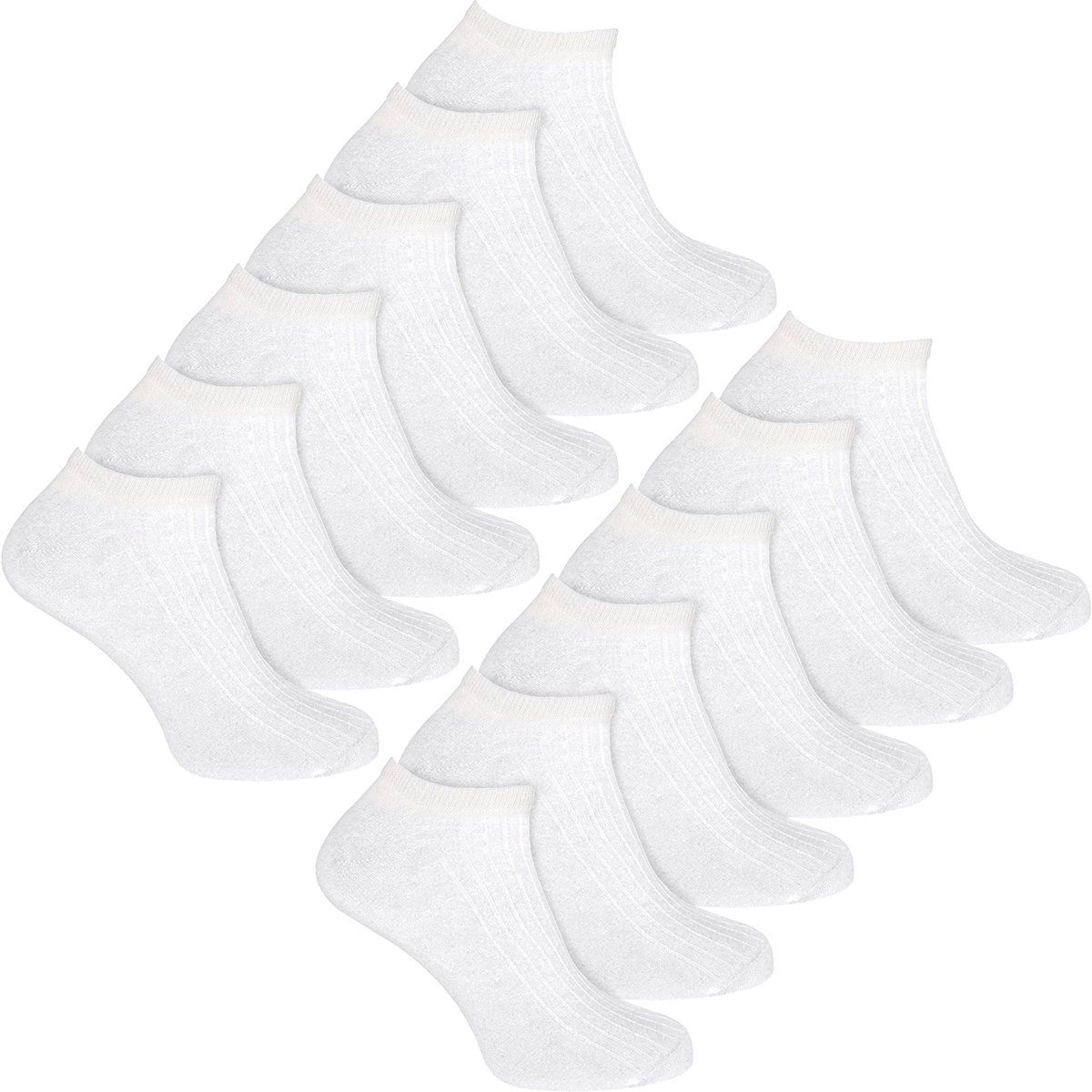 Gerippte Sneakersocken aus reiner Baumwolle