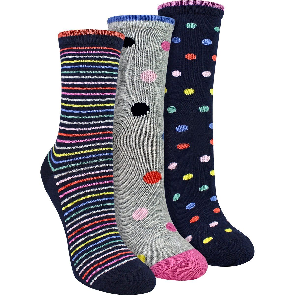 Verspielte Baumwollsocken mit Muster-Mix