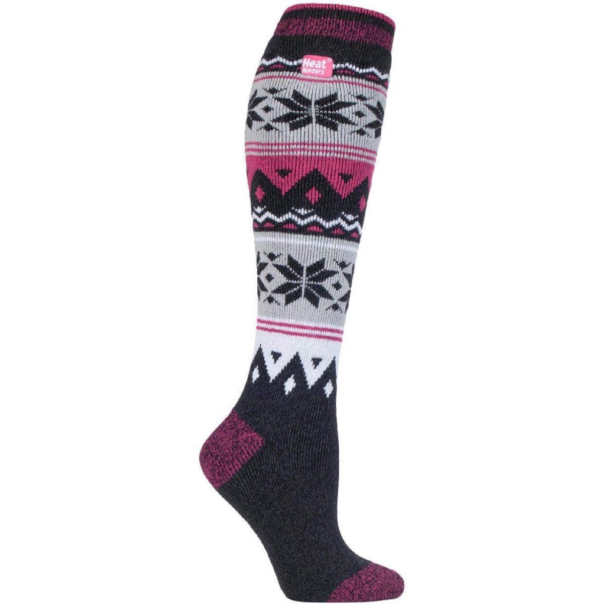 Kniehohe Socken mit Norwegermuster
