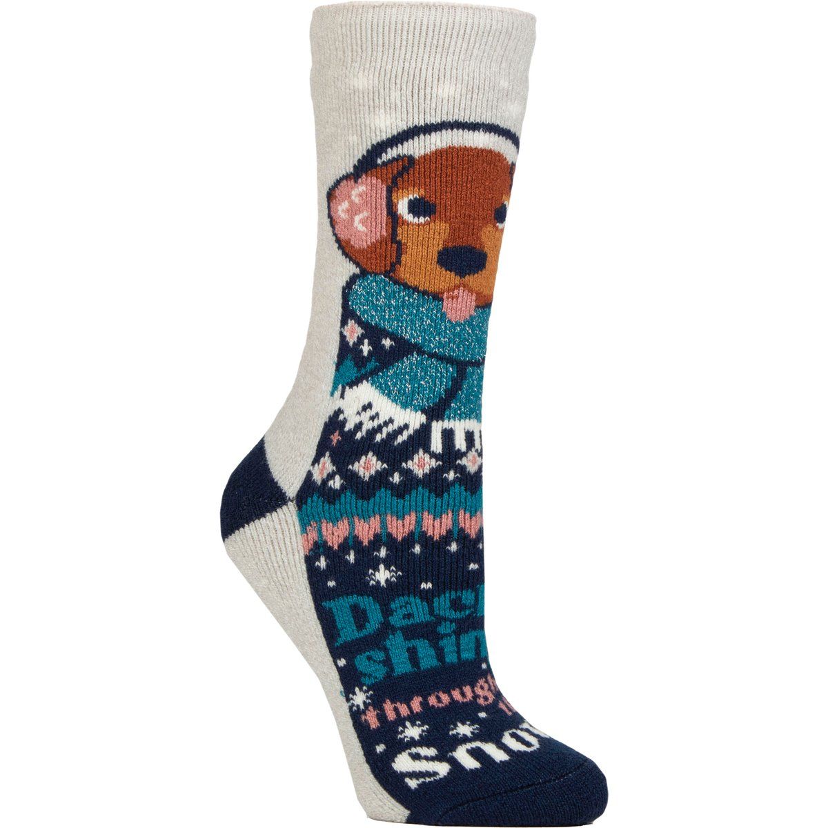 Festliche Dackel Thermo-Strick-Socken