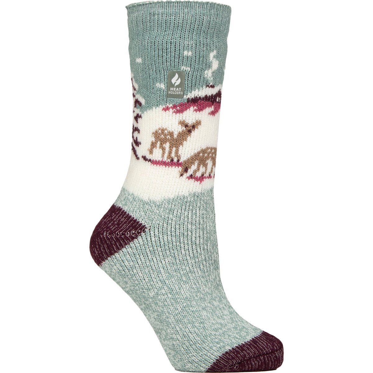 Thermosocken mit Jacquard-Hirschmuster
